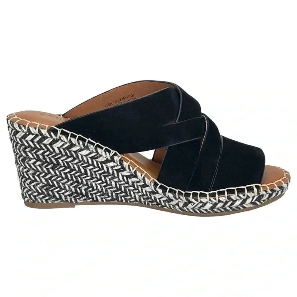 Gentle Souls Charli Strappy Leather Womens Wedge Sandals Size 7.5M NWOB - Picture 3 of 15